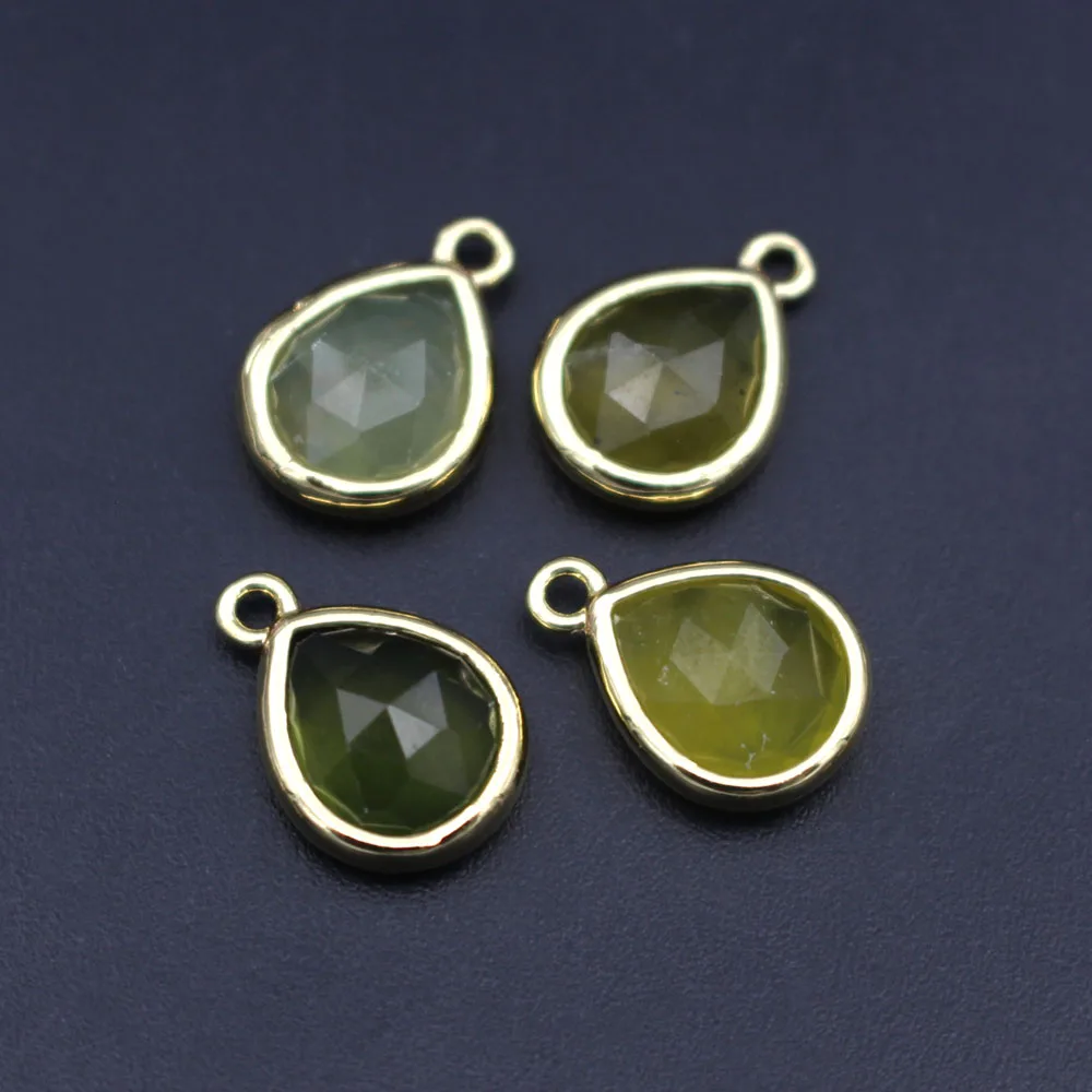 10pcs DIY Jewelry Accessories Teardrop Natural Blue Amazonite Moon Stone Pendant Charms DIY for Earrings Bracelet Drops Making