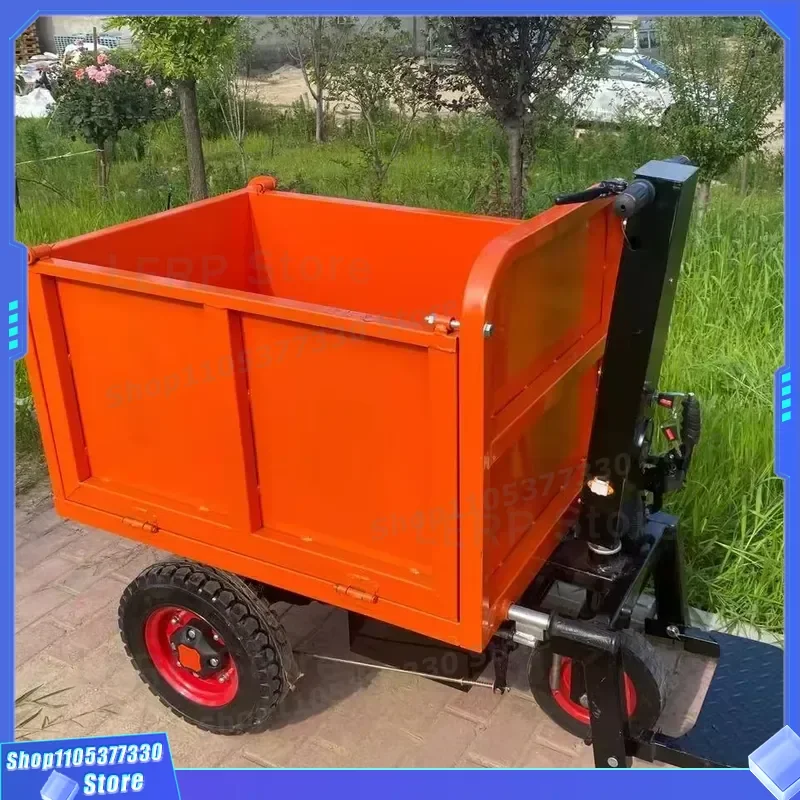 500kg Load Capacity 48V Electric Wheelbarrow Hand Push Mini Dump Truck Battery Powered Trolley for Construction Garden Use