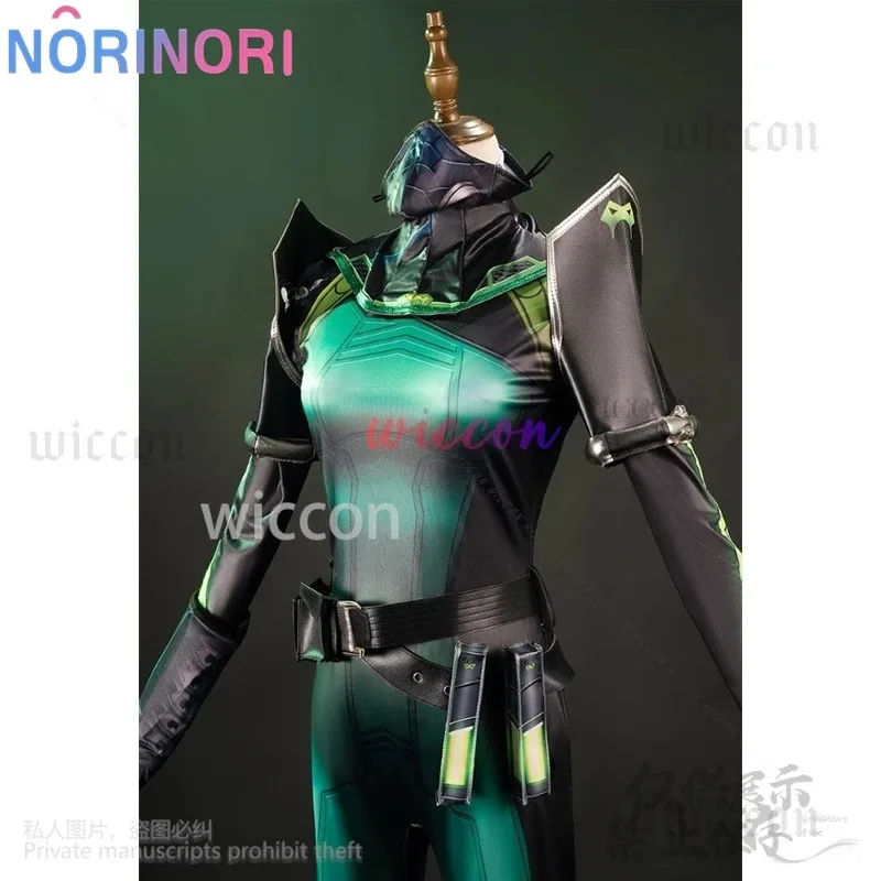 Anime Game VALORANT Viper Cosplay Costume Green Sexy Jumpsuit Uniform Black Wigs For Girls Woman Halloween Roleplay Customized