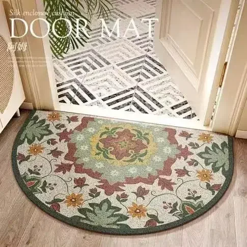 Semicircular Doormat  Backing Thickness Non Slip Door Mats Absorbent Resist Dirt Entrance Inside Floor Mats Entryway Washable