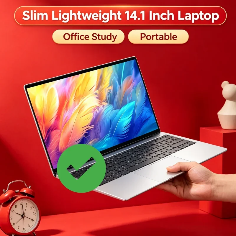 FHD IPS Display Original 14.1" Portable Laptop N95 120Hz Ultra-clear Screen 7500mAh 32GB/2TB SSD Backlit Keyboard"