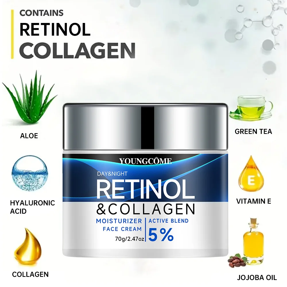 Retinol Face Cream Smooth Wrinkle Younger Firming Lifting Fade Fine Lines Whitening Moisturizing Brightening Skin Care Cosmetic