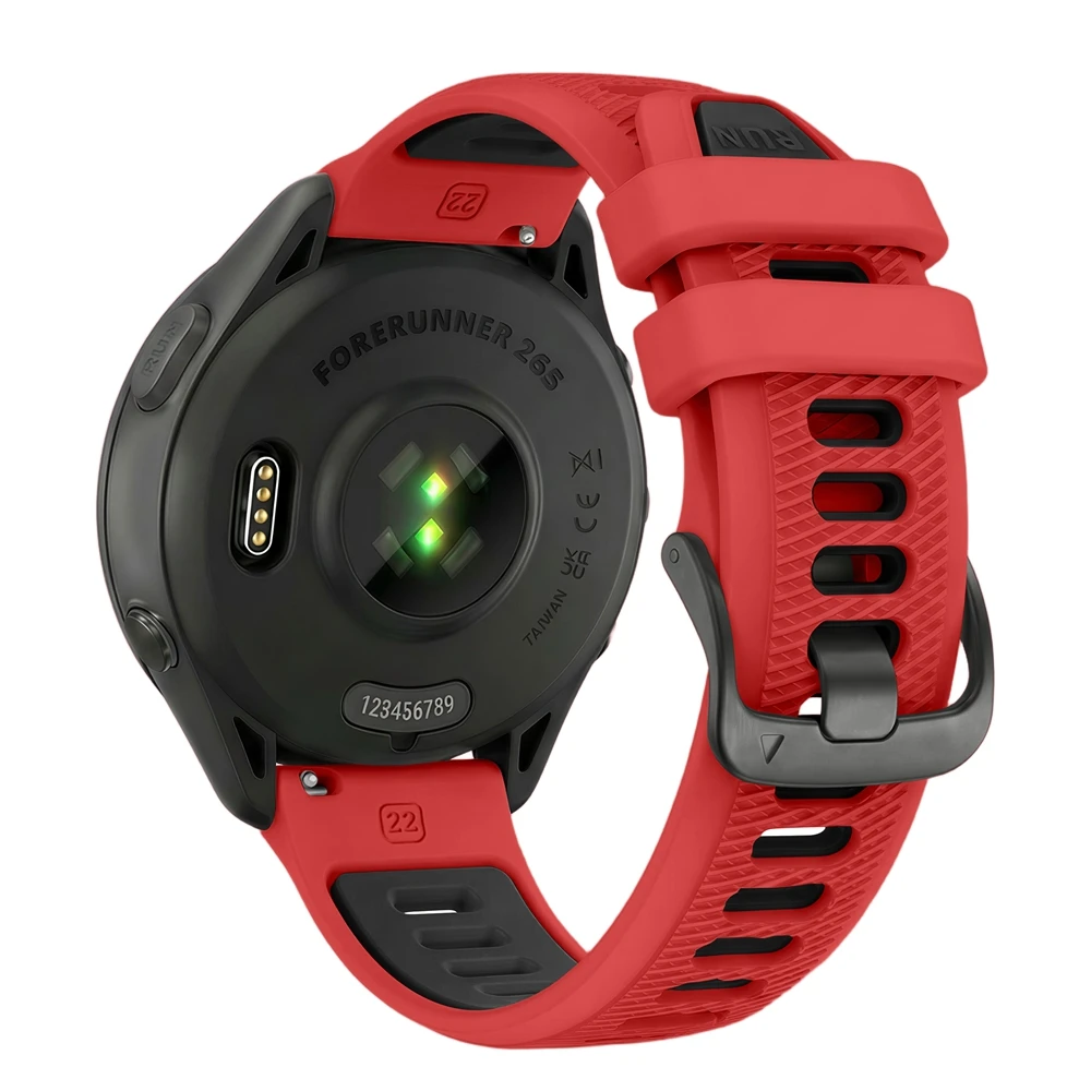 Universelles 22-mm-Sport-Silikonarmband für Garmin Forerunner 265 255 Musikband für Vivoactive 4/Venu 4 45 mm Armband-Uhrenarmband – Detail 20