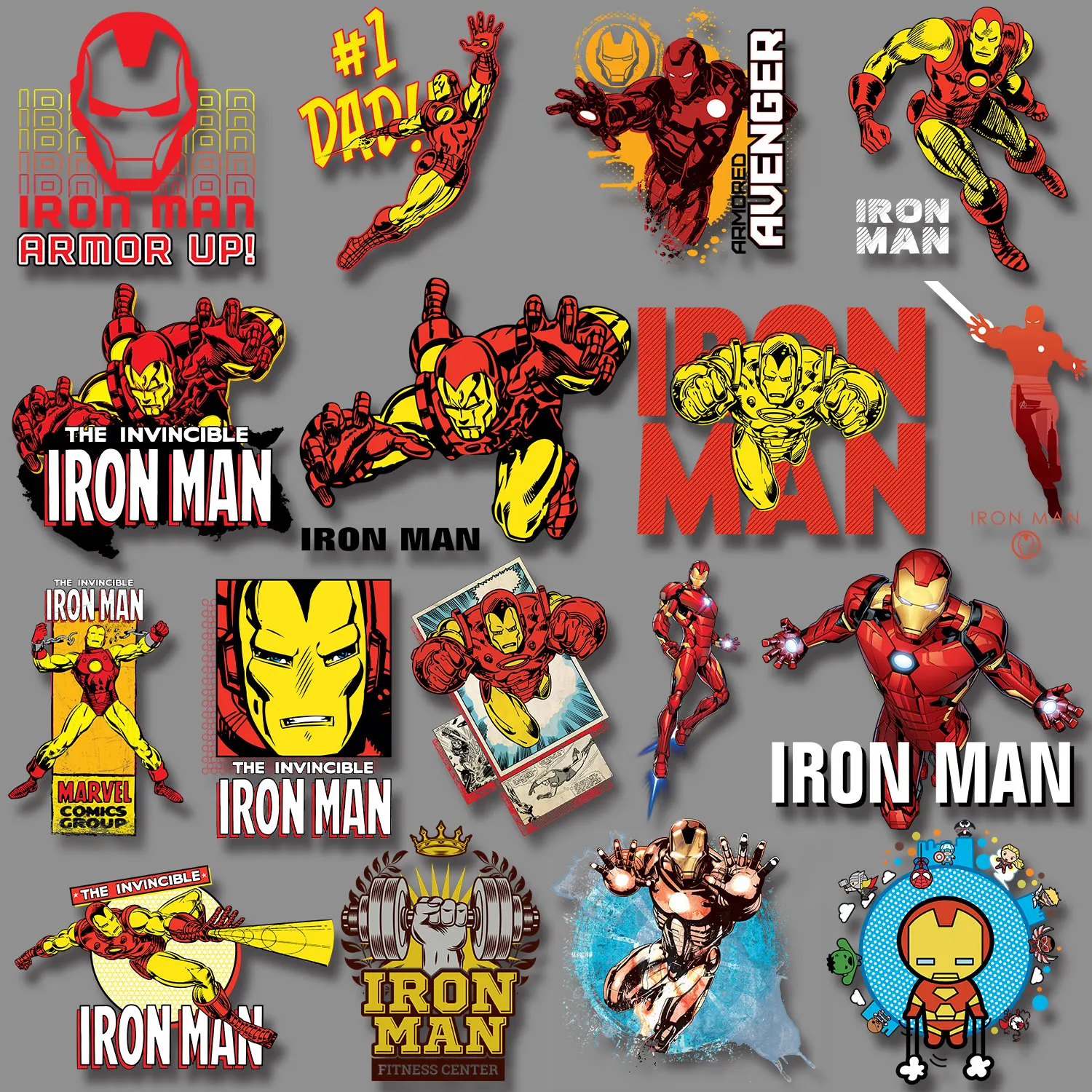 

Iron Man Classic Character Cartoon Sticker Iron-on Stickers for Clothes Decoration Accessories Appliques Diy Craft