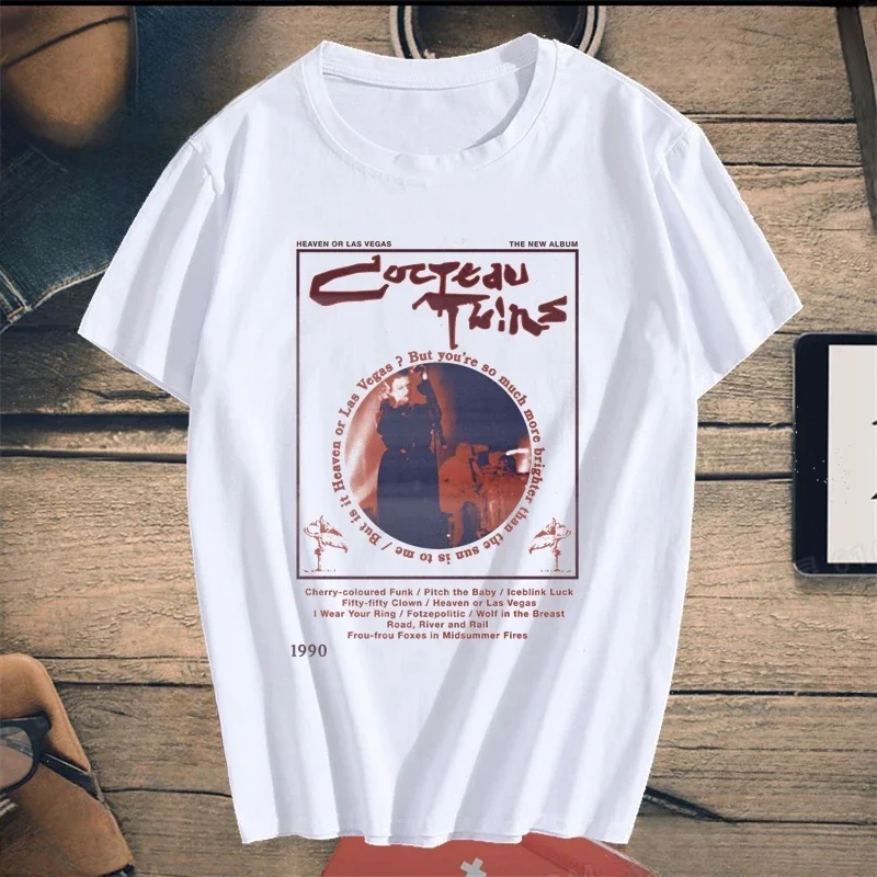 S-5XL Oversized Loose Casual Shirt Summer Short-sleeved Crew-neck Clothing Cocteau Twins Unisex T-shirt  streetwear 2024