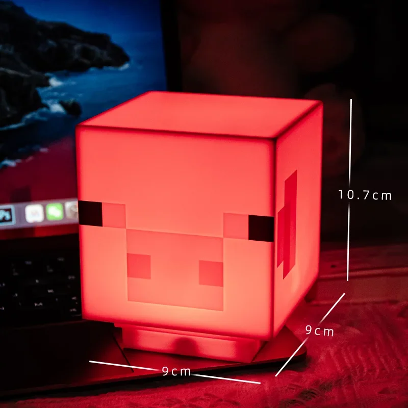 My World Pixel Style Thema Creatief Klinkend Roze Varken Lamp LED Sfeerlicht USB Charge Desktop Ornament Model Kerstcadeau