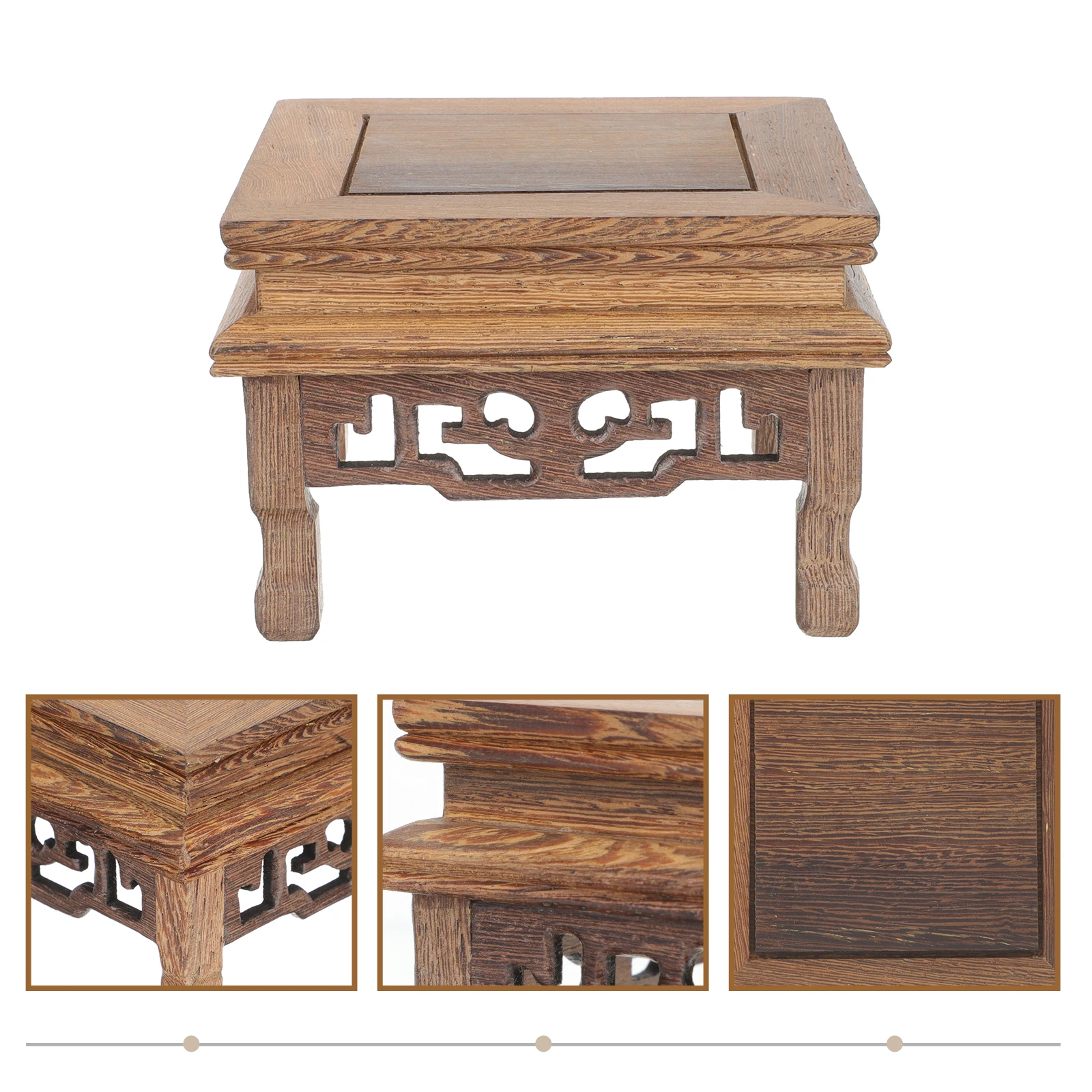 

Wooden Flower Pot Base Chicken Planter Stand Pedestal Mini Bonsai Display Home Decor Rustic Style Practical Use