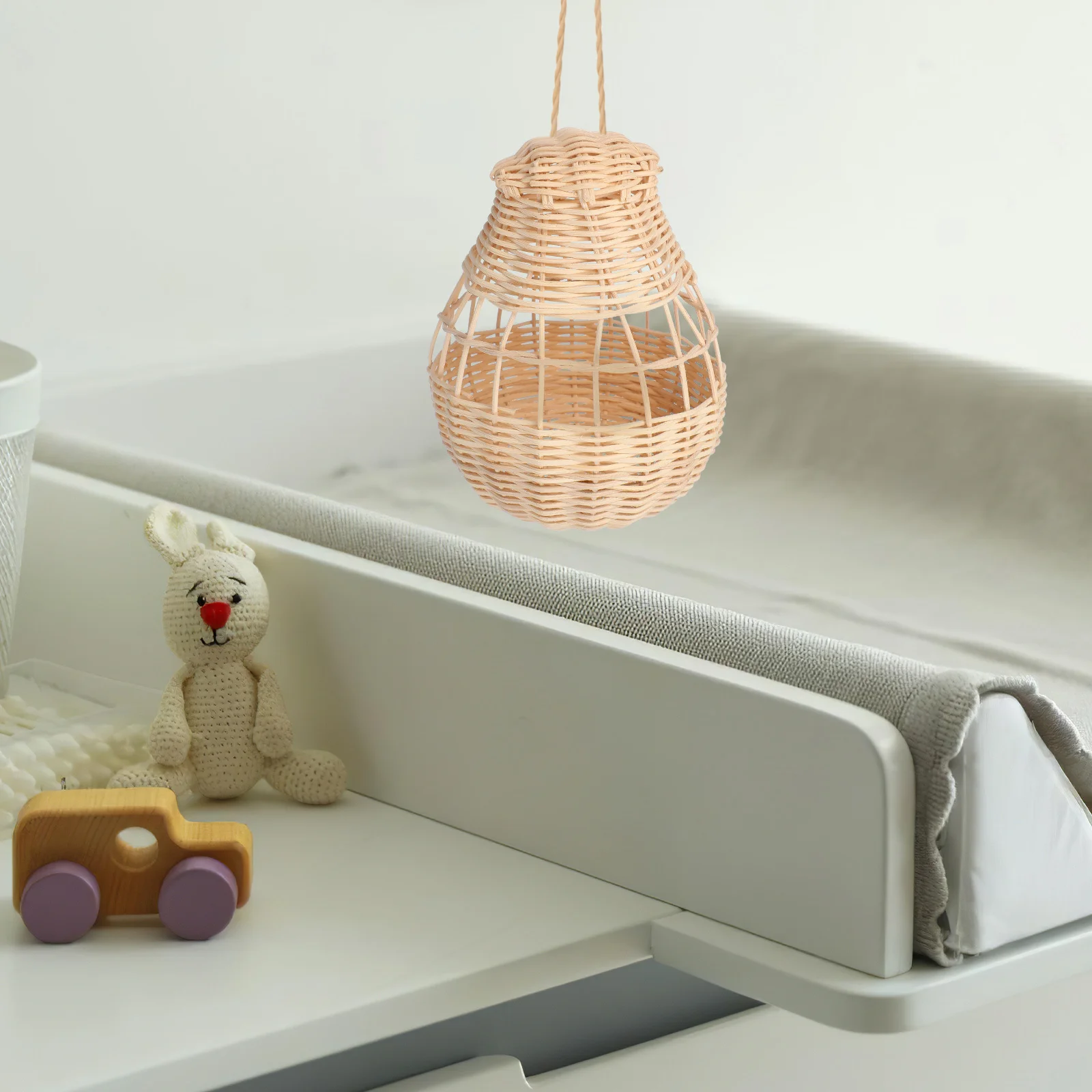 

Hot Air Balloon Decoration: 6.29X4.72X4.72In Woven Rattan Hanging Decor For Nursery Room Party Shower