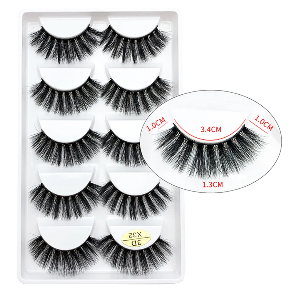 5 Paar Einzelne Künstliche Wimpern Faux Mink Lashes 3D Flauschige Dramatische Künstliche Wimpernverlängerung Natürliche Lange Nerz-Wimpern