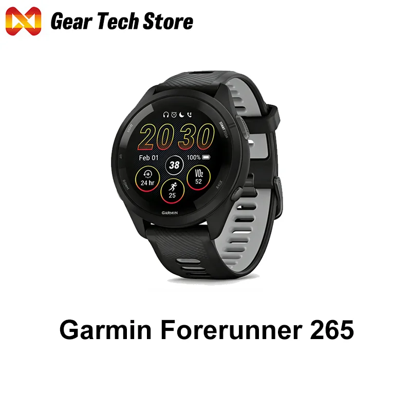 Reloj Deportivo Inteligente Garmin Forerunner 265 Estilo Básico, Pantalla AMOLED de 1.3 Pulgadas, Monitor de Actividad