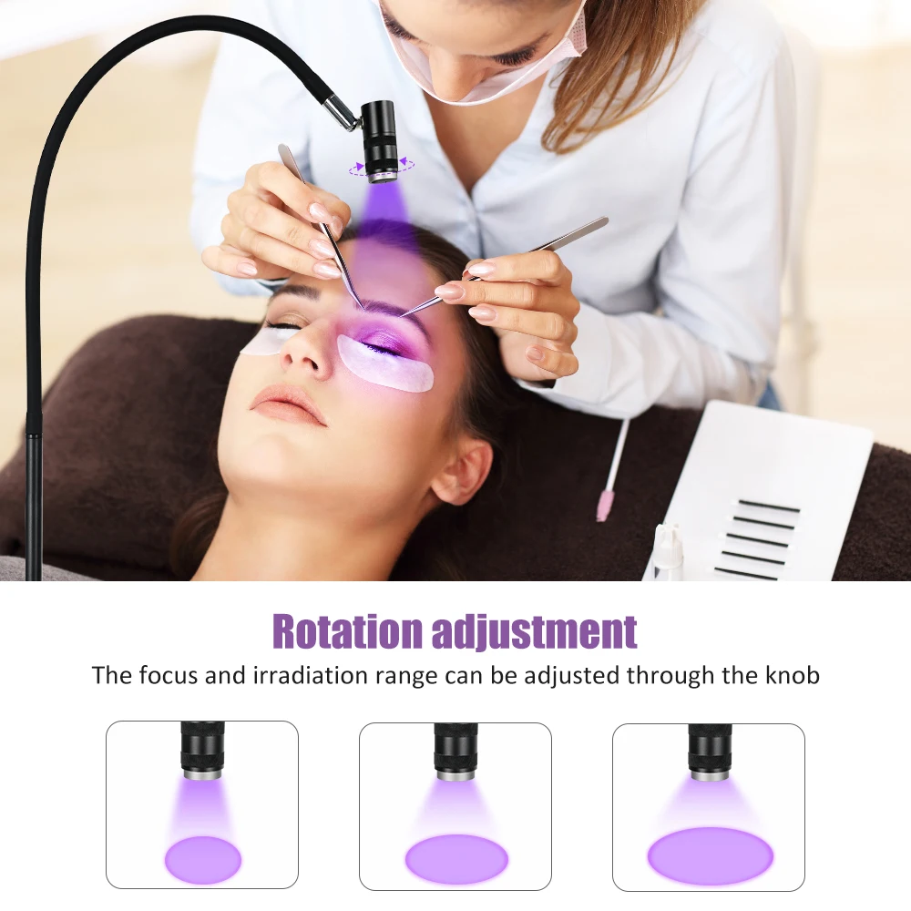 Imagem -04 - Eyelash Glue Light com Óculos Lâmpada para Extensões de Cílios Nail Artist com Switch Tamanho Spot Ajustável 6w uv