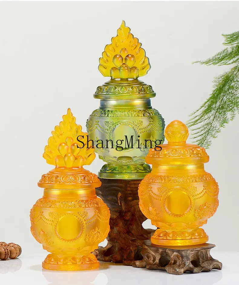 

PYH God of Wealth Vase Ornament Modern Eight Auspicious Glazed Carving Supplier Seven Gem Vase