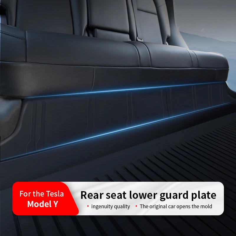 

Modely Dust Pad Passenger Anti-Dirty Kick Mat For Tesla Model Y Rear Seat Lower Kick Guard Board TPE Auto Interior Accessories