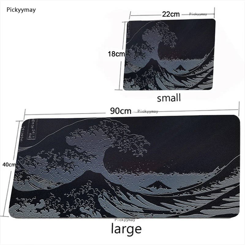 XXL Große Welle Weg Von Maus Pad Japanische Kunst Computer Gamer Locking Rand Mousepad Tastatur Büro Deskmat Tisch Matten Nicht-slip Teppich