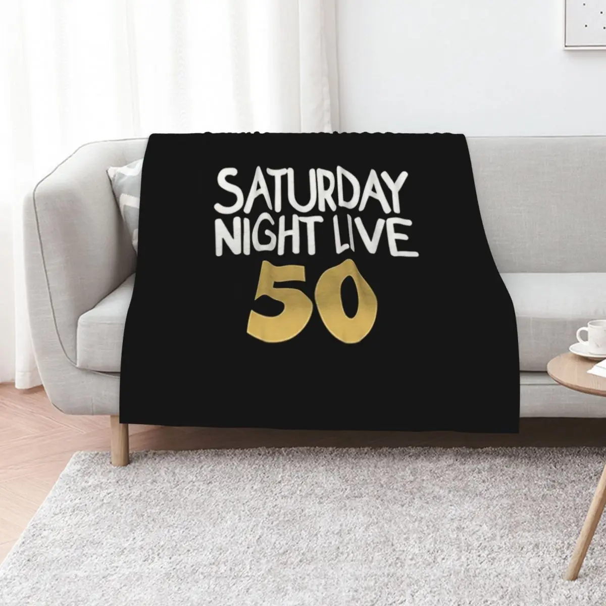 SNL Saturday Night Live 50 White and Gold Throw Blanket Soft Plush Plaid Soft Blankets For Baby Thermal Warm Blankets