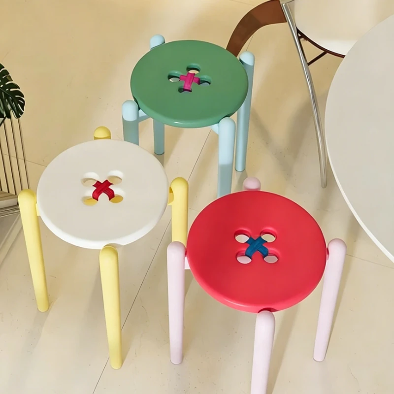 Solid Wood Stool Modern Portable Mobile Round Stool Creative Cute Decoration Stools Living Room Dining Chair Designer Furniture