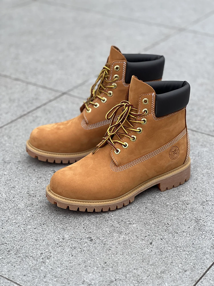 European station autumn and winter men\'s shoes frosted leather casual style boots men bad not kick big yellow boots