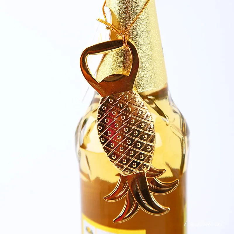 10pcs Gold Pineapple pattern Bottle Opener Creative Souvenir Gift Wedding Return Gifts for Guests Wedding & Engagement Supplies