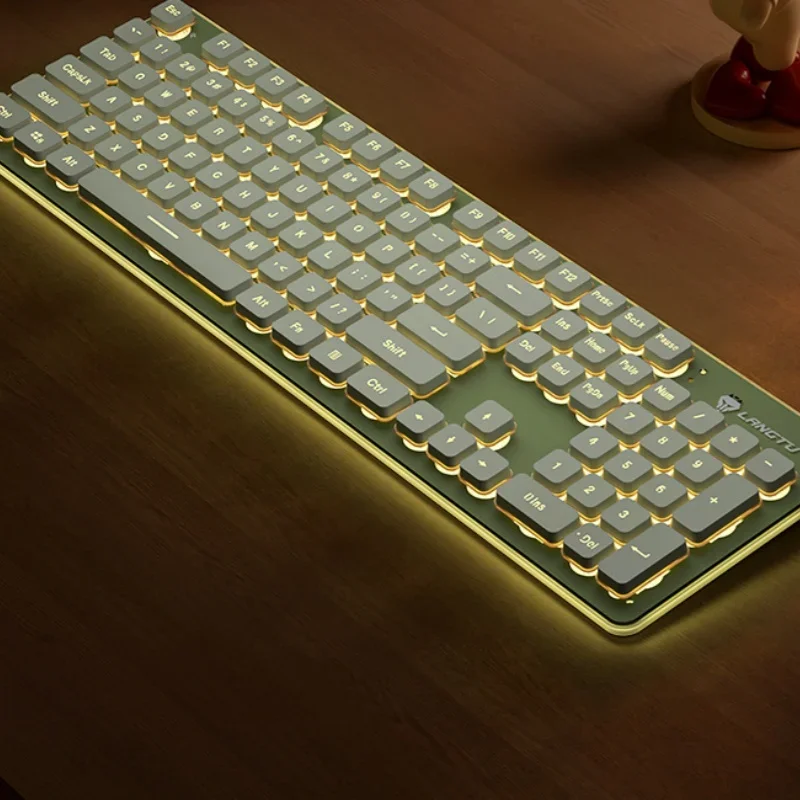 L1 Wireless Film Keyboard 104 Keys Illuminated Suspended Silent  Abs Material Usb  Gaming Office Computer Peripherals
