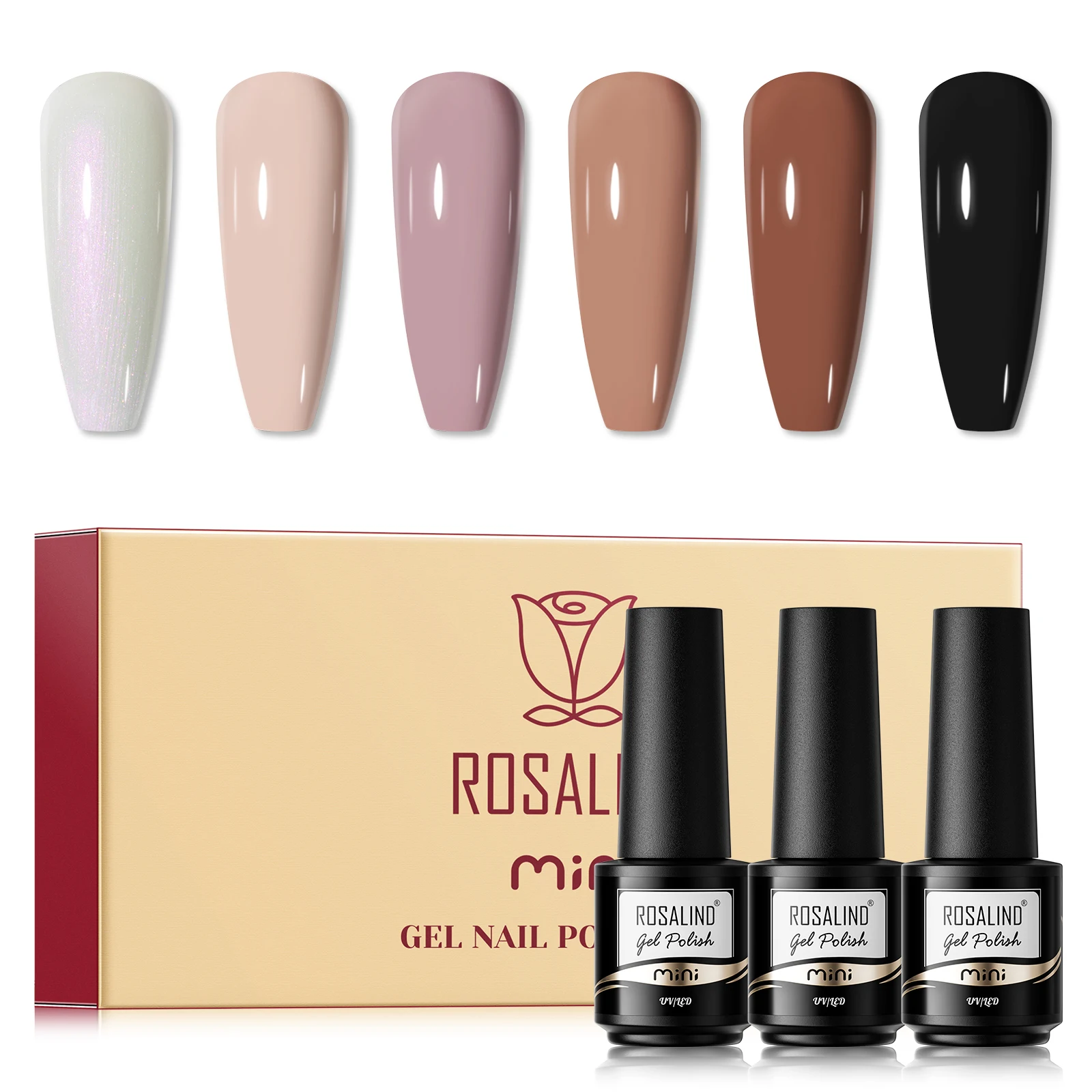 Rosalind 10/20/30 pçs caixa conjunto prego glitter gel kit vernizes conjunto semi permanente embeber fora para decoração da arte do prego