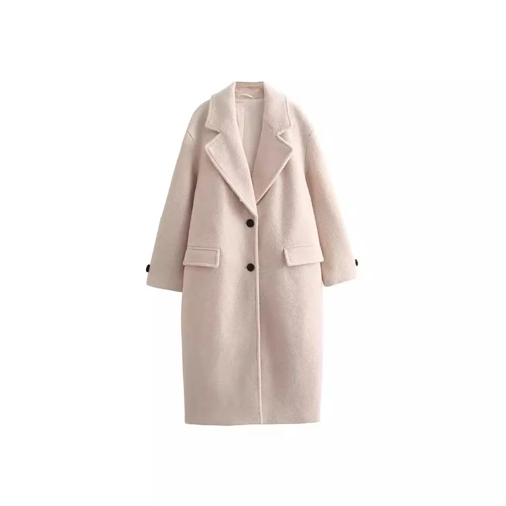 Manteau Long et ample pour femme, nouveau tempérament français, personnalité, mode décontractée, tout, doux, vêtements d'extérieur, automne et hiver 2024