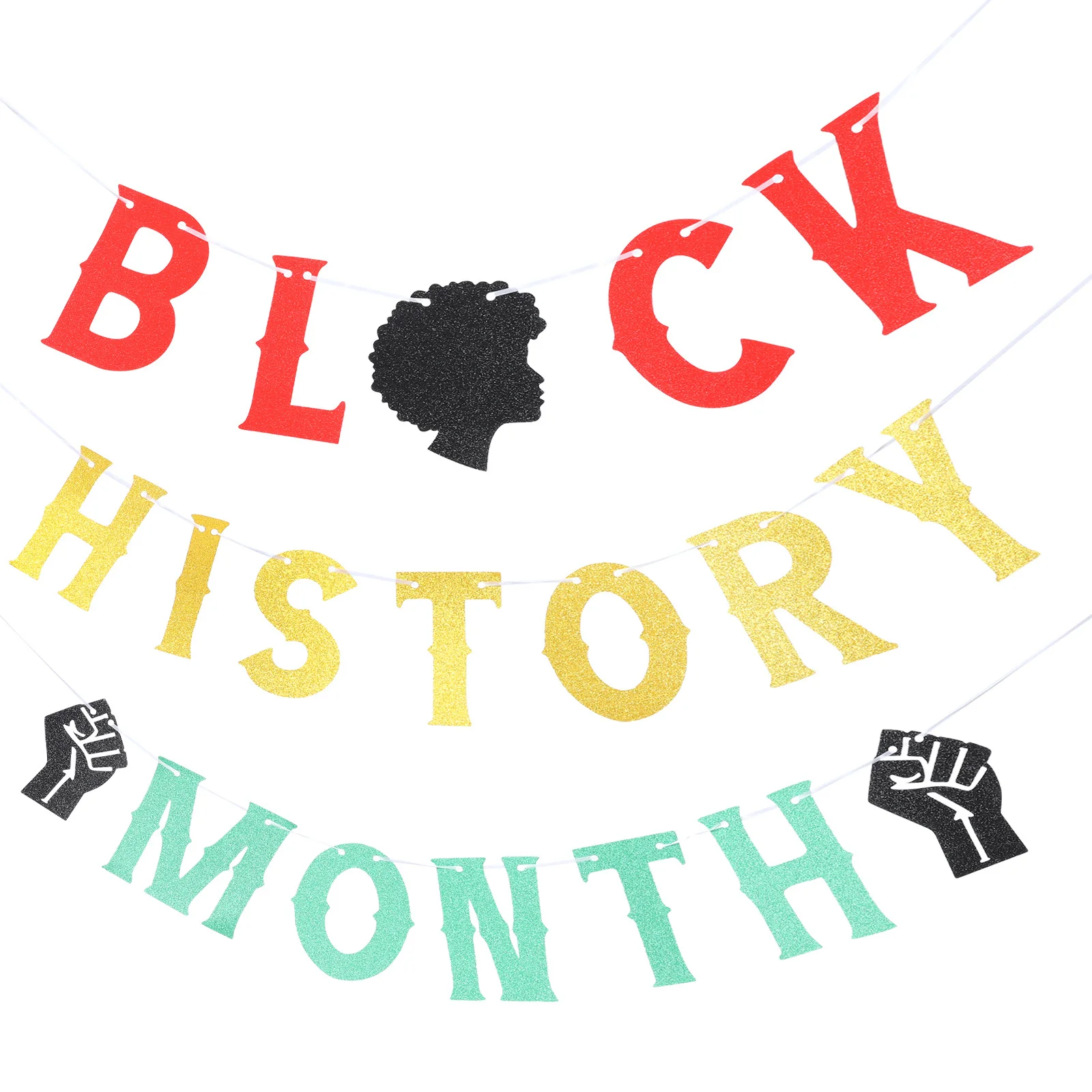 

1 set 1 Set Glitter Banners Month Hanging Banner Decorative Pull Flag For Party Home Decoration Outdoor Indoor Use