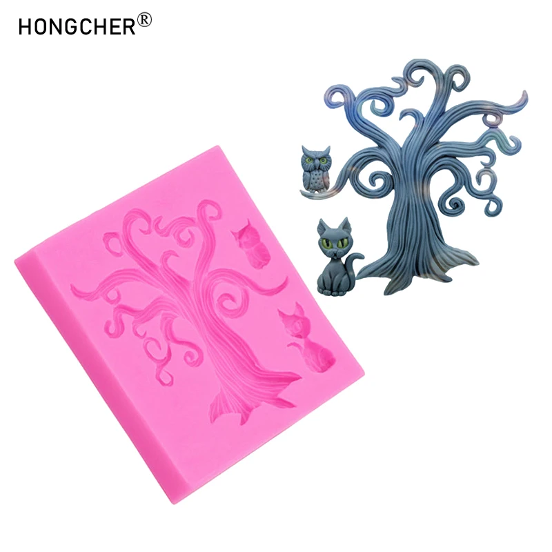 Baum des Lebens Eule DIY Flip Süßigkeiten handgemachte Schokolade Kuchen Dessert Dekoration Form Baum des Lebens Ornamente Anhänger Tropfformen