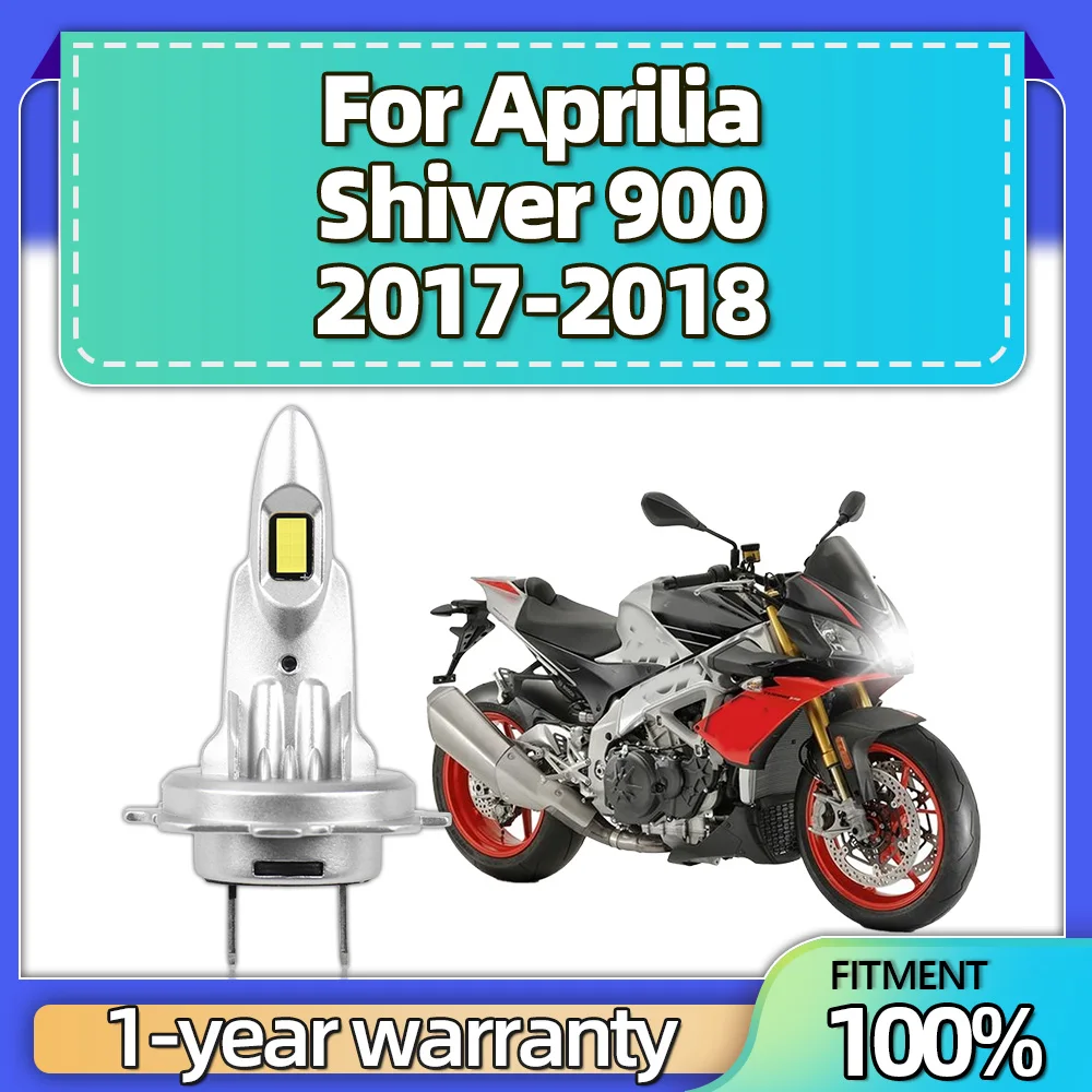 For Aprilia Shiver 900 2017-2018 1Pcs Canbus LED Error Free Motorcycle Headlight High/Low H7 12V 15000LM 6000K White Motorbike