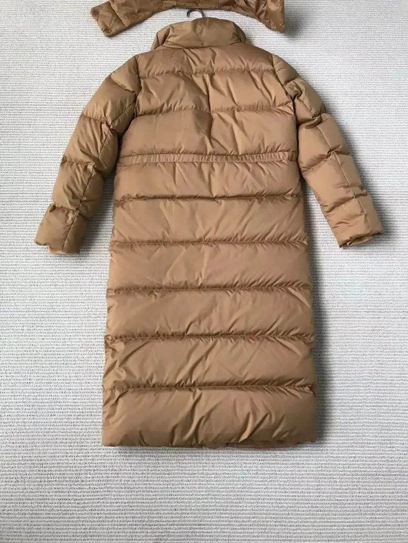 Otoño e Invierno nueva chaqueta de plumón negra de longitud media abrigos de invierno para mujer