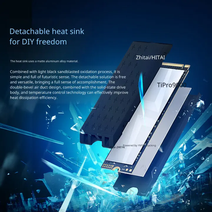 ZHITAI TiPro9000 NVMe M.2 2280 SSD PCIe 5.0x4 최대 14000MB/s 1TB 2TB 4TB PC/노트북/컴퓨터용 솔리드 스테이트 드라이브 썸네일 2