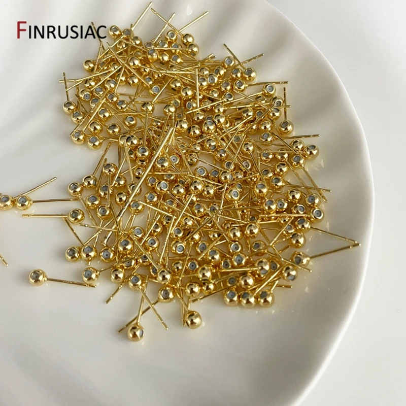 14K 골드 도금 3mm/4mm 위치 귀 바늘 실리콘 조정 가능한 귀 액세서리, DIY 귀걸이 쥬얼리 피팅 제작