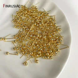 14K 골드 도금 3mm/4mm 위치 귀 바늘 실리콘 조정 가능한 귀 액세서리, DIY 귀걸이 쥬얼리 피팅 제작