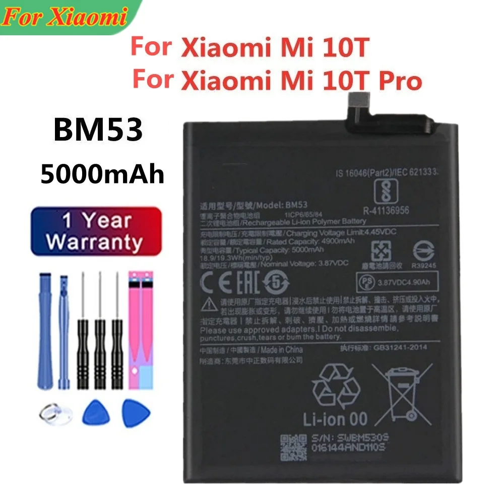 5000mAh BM53 Battery For Xiaomi 10T Pro Mi10T Mi 10T 10TPro Phone