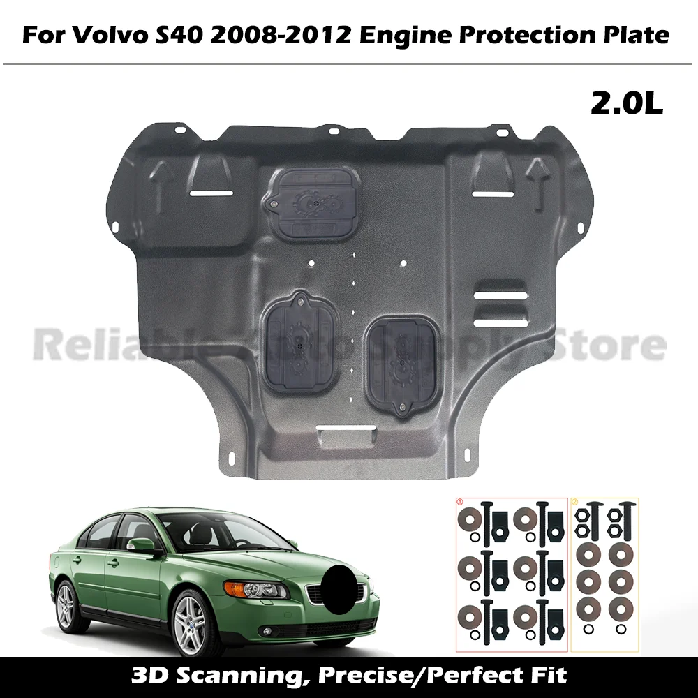 Durable Engine Guard Underbody Engine Protection Splash Proof Mud Flap Car Bottom Shield For Volvo S40 2008-2012 2.0L