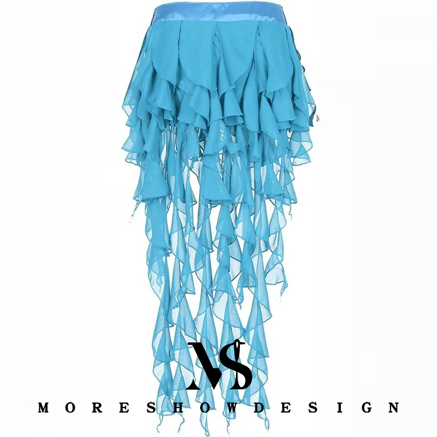 ベリーダンス九尾キツネベルトインドダンスシフォンベルトネクタイウエストヒップスカーフサゴウエストチェーンオリエンタルダンスアクセサリー