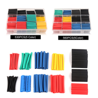 530/560PCS Heat Shrink Tubing Multicolor Boxed Polyolefin Thermoresistant Cable Sleeving Assortment Wrap Wire Kit Tubing