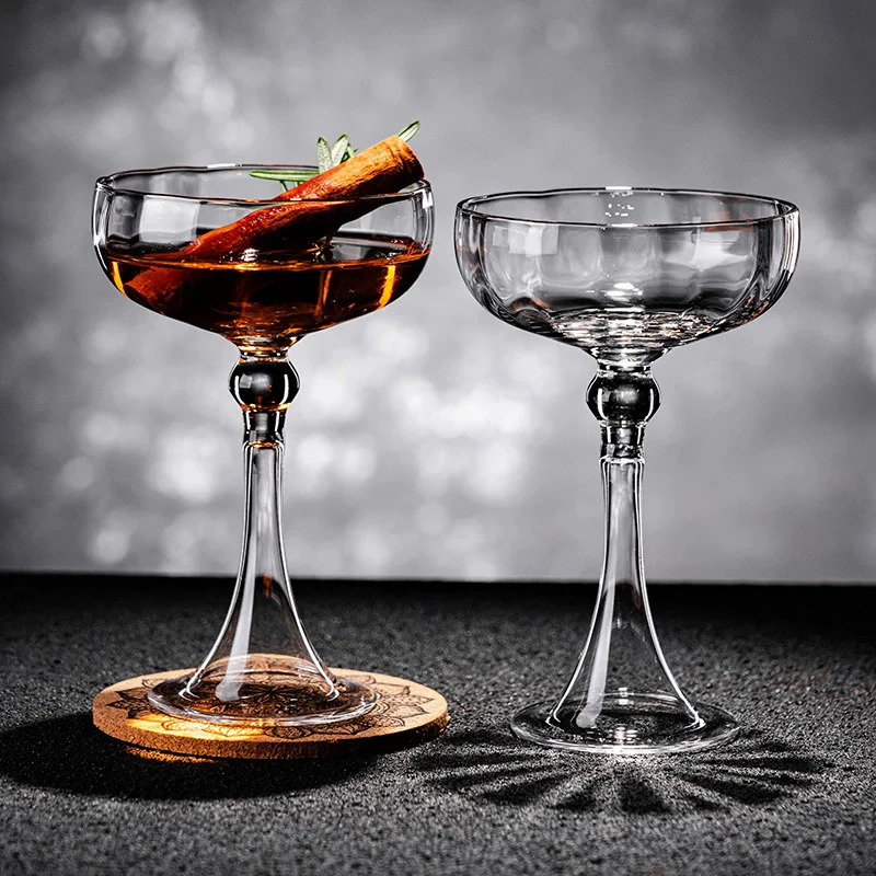 2PCS Cocktail Glass Martini Glasses Lead Free Creative Glass Crystal Barware