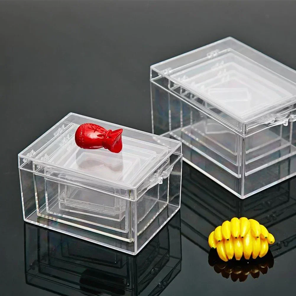 1PCS Transparent Plastic Storage Box Rectangular Collection Display Box Jewelry Storage Boxes Home Desktop Decoration Many Sizes