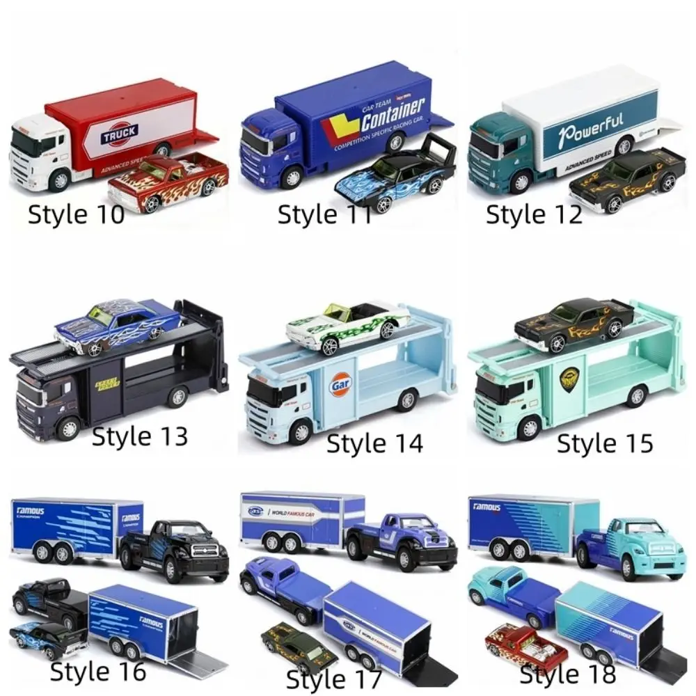 Escala 1:64 modelo de reboque de liga metálica fundida, veículo de transporte, veículos de engenharia de resgate, junta móvel deslizante