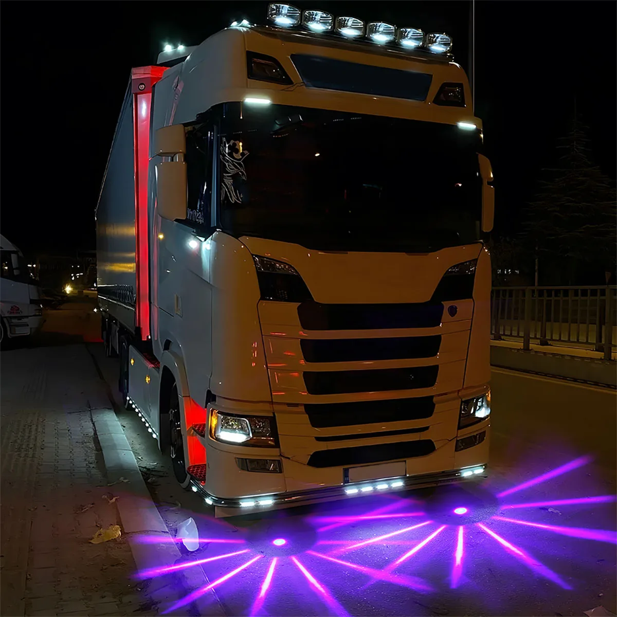 7-Color LED Flashing Chassis Tail Ambient Light Anti-Fog Parking Brake Warning Light for Car Truck Motorcycle 12-30V Universal