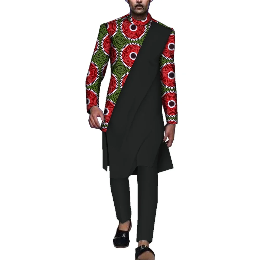 Dashiki Elegant Wedding Suit for Men Shirt Trousers 2PCs Men's Sets Kaftan African Ethnic Casual Traditional Outfit Men Clothing