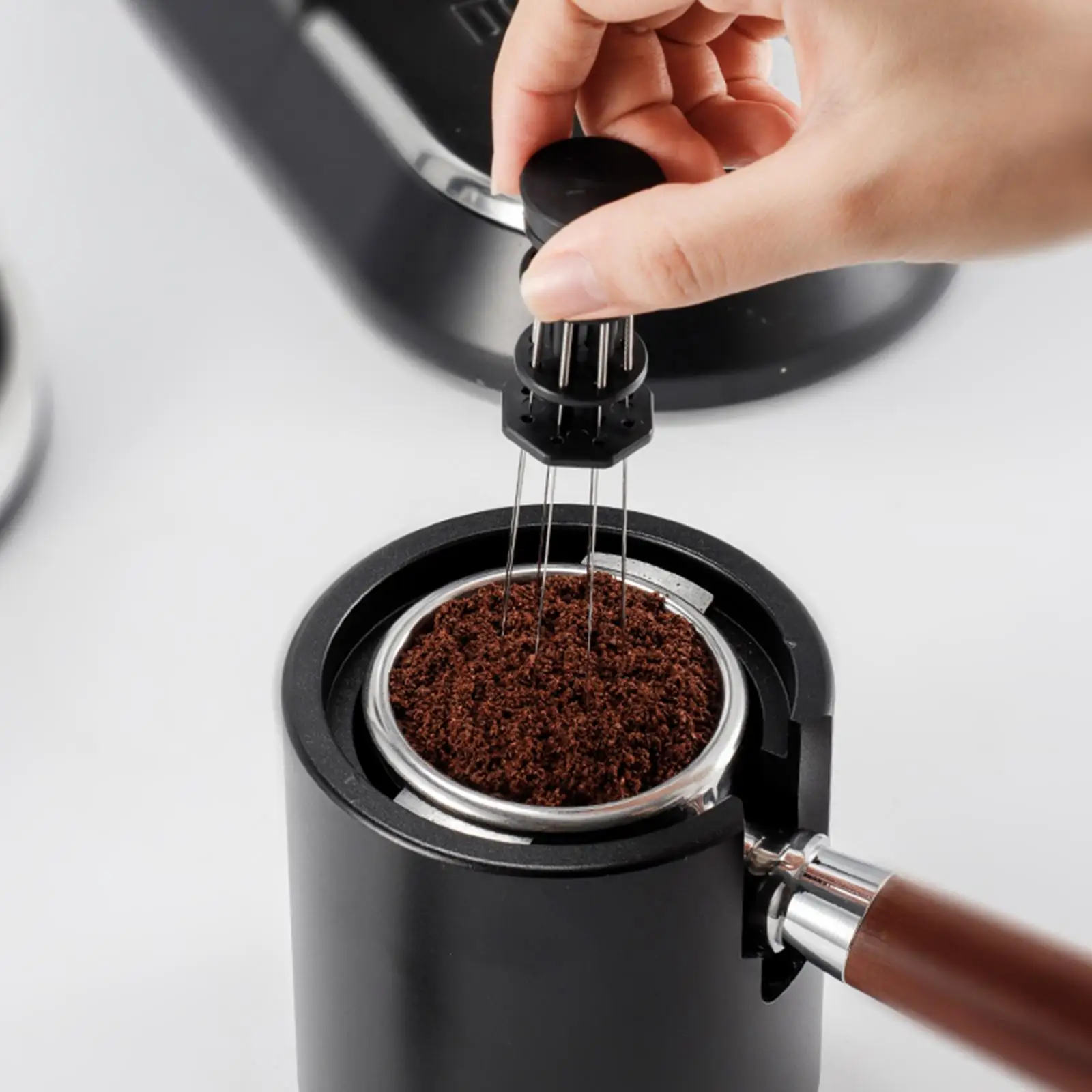 Tamper per mescolare il caffè ABS professionale regolabile smerigliato in acciaio inossidabile 304 Cafe distribuzione fai da te spaziatura uniforme