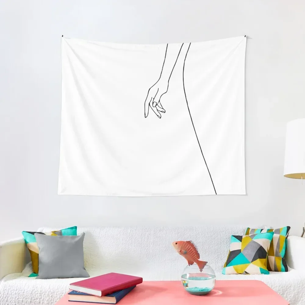 

Female body hand line drawing Art Print Tapestry Home Decorating Funny Room Decore Aesthetic Bedroom Decoration Tapestry