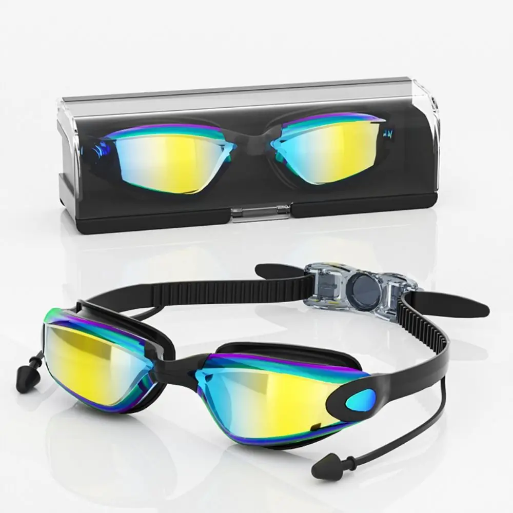 

Water Sports Anti Fog Swimming Goggles With Earplugs Wide View Swimming Eyewear HD Waterproof Diving Eyewear Swimming Beginner