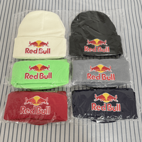 Embroidery Red Bull Knitted Hat Bean Hat Red Bull Unclimbed Urine Cap Cosplay Winter Warm Cap for Men And Women