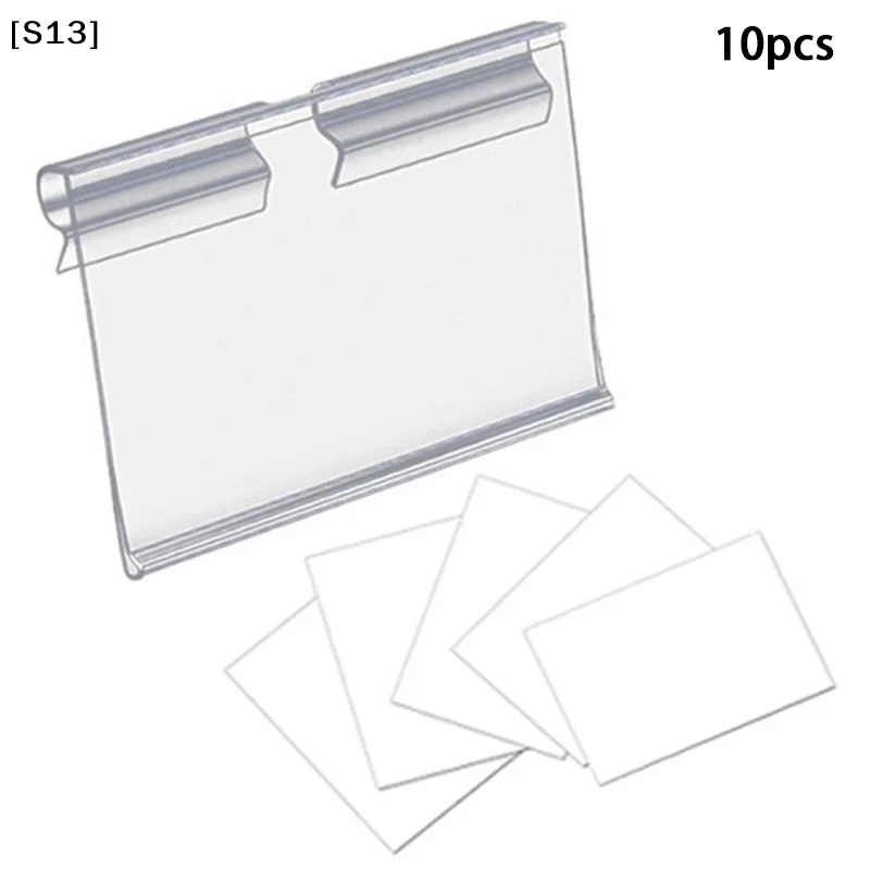 10PCS Plastic Sign Label Holder Wire Shelf Retail Price Tag Label Merchandise Sign Display Holder Stand[S13]
