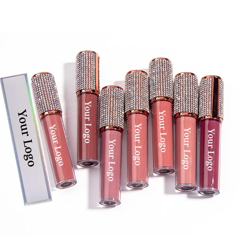 Private Label Diamond Lipgloss Wholesale Clear Shiny Glitter Glossy Makeup Lip Gloss Custom Liquid Lipstick Bulk Products