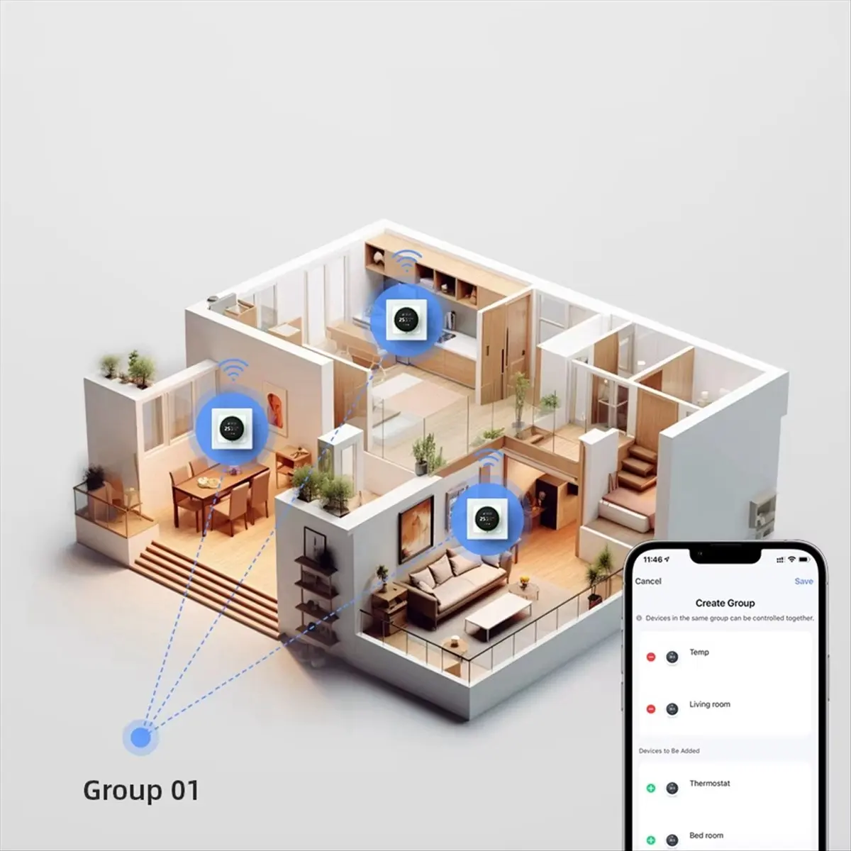 【Smart Accessories】 Tuya WiFi Smart Knob Thermostat Water Gas Boiler Temperature Controller for Water/Gas Boiler 3A