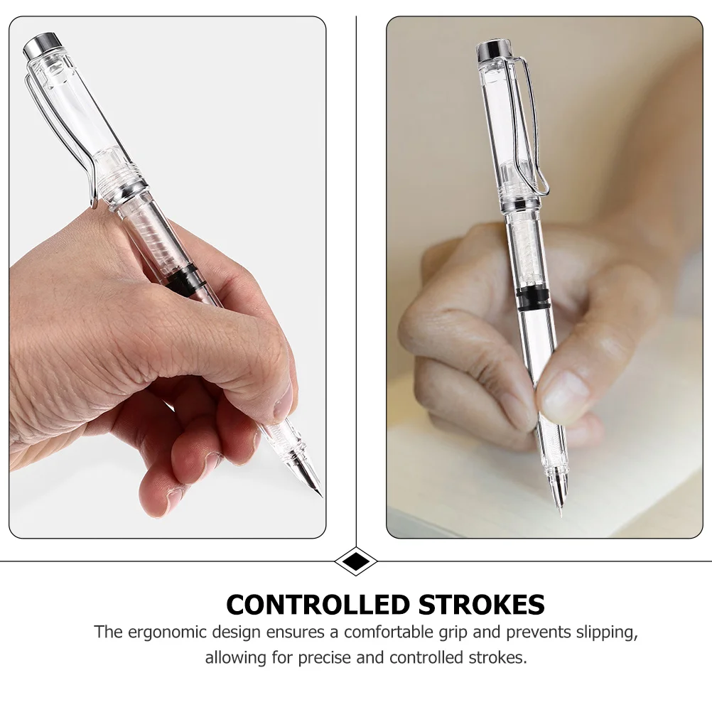 

4 шт., прозрачные перьевые ручки, прозрачные многоразовые наконечники для практики каллиграфии, письма, студентов, школьного офиса, японского использования