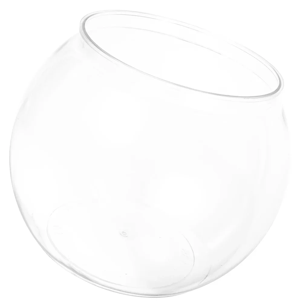 Ornamental Fish Tank Plastic Round Aquarium Bowls Clear Keeper Storage Pot Holder Goldfish Portable Decorative Vase Fishbowl